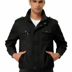 Allegra K Men's Windbreaker Stand Collar Zip Up Multi Pockets Cargo Jackets 35 Allegra K Men's Windbreaker Stand Collar Zip Up Multi Pockets Cargo Jackets