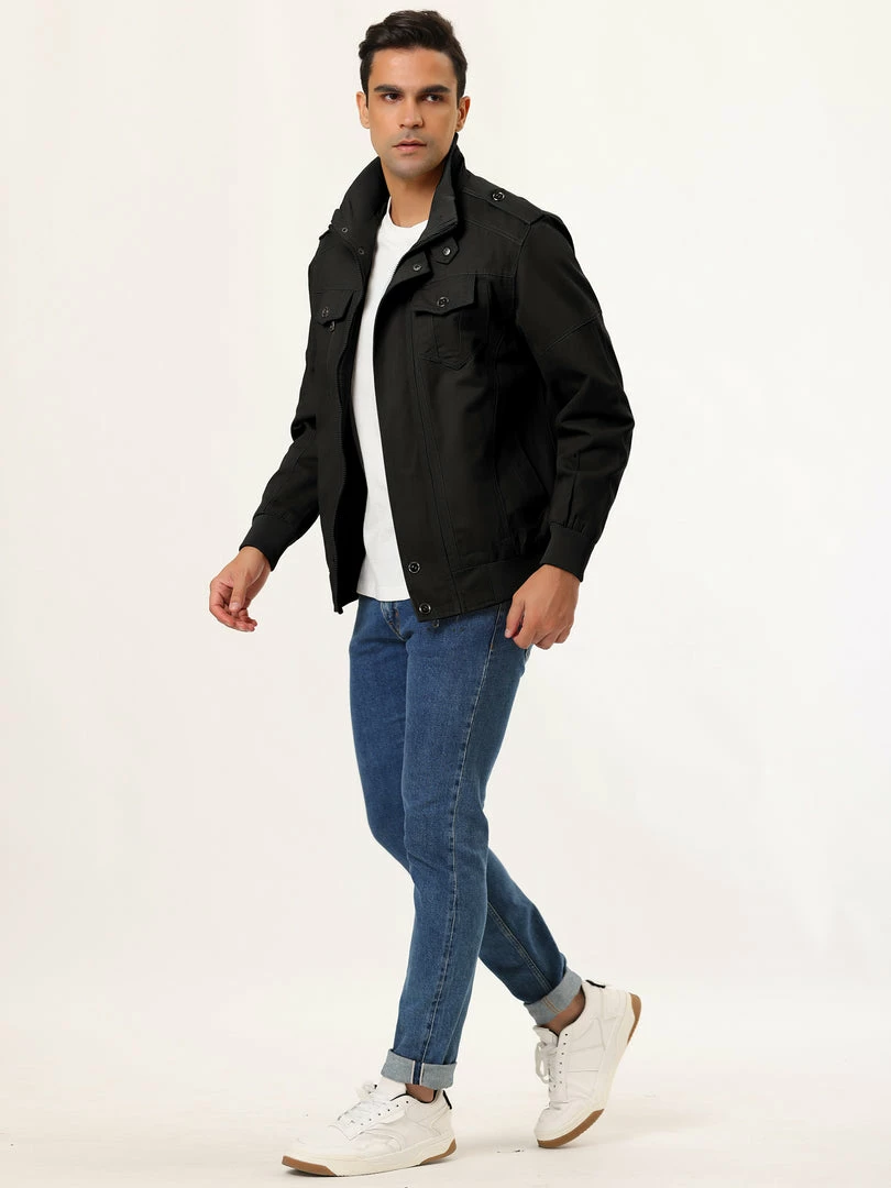 Allegra K Men's Windbreaker Stand Collar Zip Up Multi Pockets Cargo Jackets 19 Allegra K Men's Windbreaker Stand Collar Zip Up Multi Pockets Cargo Jackets