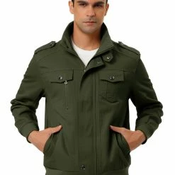 Allegra K Men's Windbreaker Stand Collar Zip Up Multi Pockets Cargo Jackets 23 Allegra K Men's Windbreaker Stand Collar Zip Up Multi Pockets Cargo Jackets