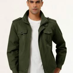 Allegra K Men's Windbreaker Stand Collar Zip Up Multi Pockets Cargo Jackets 24 Allegra K Men's Windbreaker Stand Collar Zip Up Multi Pockets Cargo Jackets