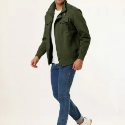 Allegra K Men's Windbreaker Stand Collar Zip Up Multi Pockets Cargo Jackets 25 Allegra K Men's Windbreaker Stand Collar Zip Up Multi Pockets Cargo Jackets