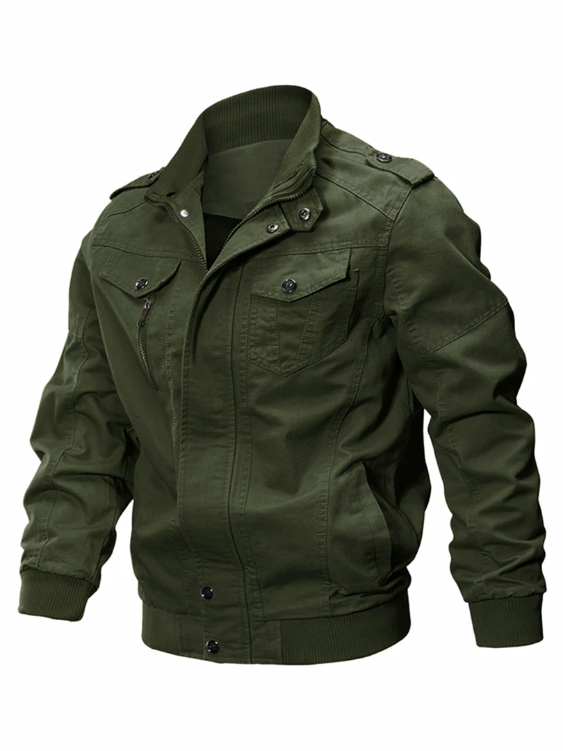 Allegra K Men's Windbreaker Stand Collar Zip Up Multi Pockets Cargo Jackets 4 Allegra K Men's Windbreaker Stand Collar Zip Up Multi Pockets Cargo Jackets