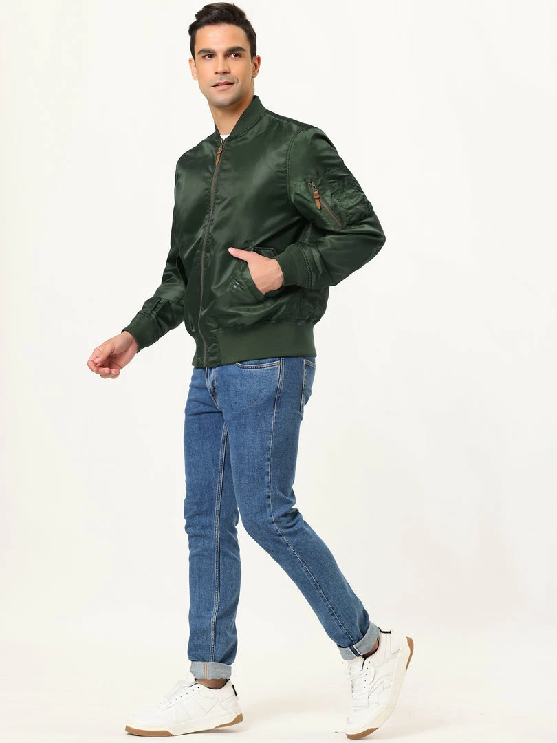 Allegra K Men's Bomber Jacket Casual Full Zipper Outwear Lightweight Flight Jackets Coat 13 Allegra K Men's Bomber Jacket Casual Full Zipper Outwear Lightweight Flight Jackets Coat