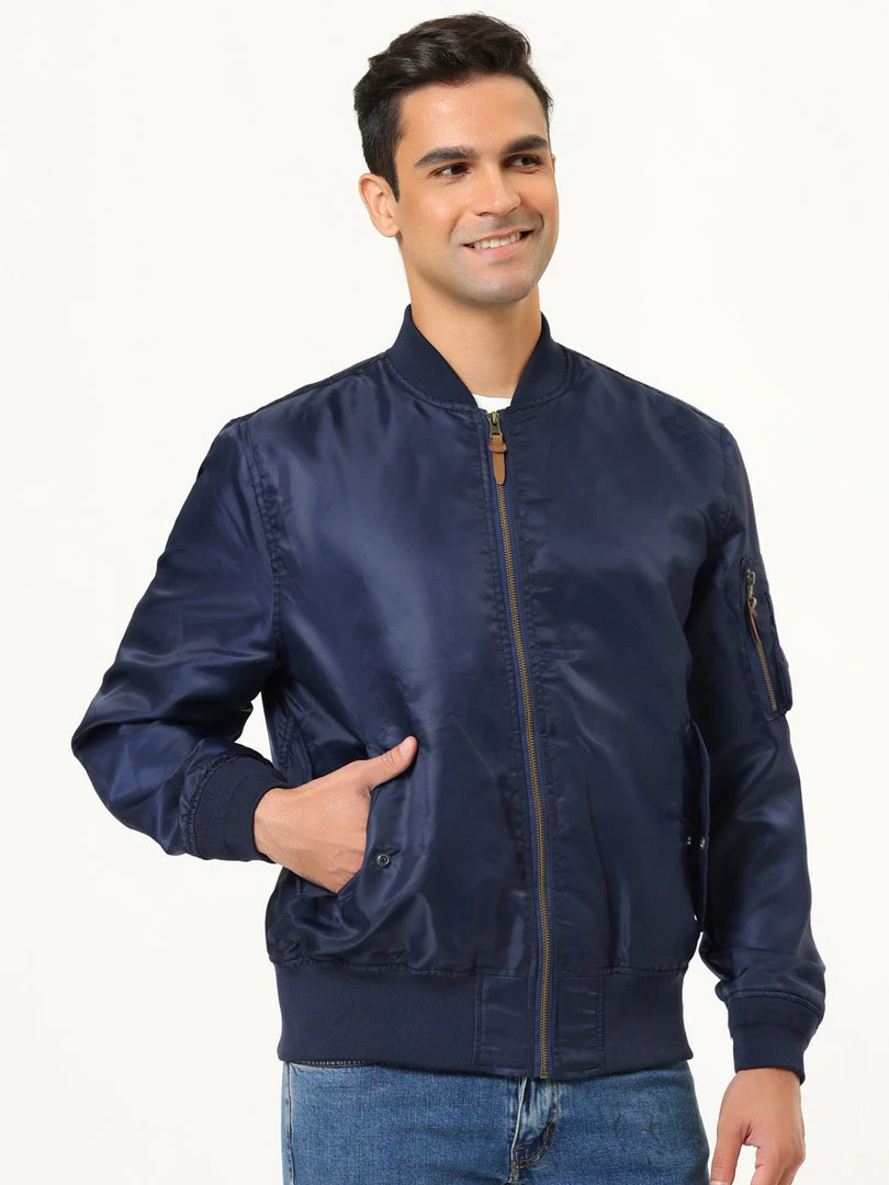 Allegra K Men's Bomber Jacket Casual Full Zipper Outwear Lightweight Flight Jackets Coat 18 Allegra K Men's Bomber Jacket Casual Full Zipper Outwear Lightweight Flight Jackets Coat