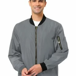 Allegra K Men's Varsity Bomber Jacket Zipper Lightweight Baseball Flight Jackets 35 Allegra K Men's Varsity Bomber Jacket Zipper Lightweight Baseball Flight Jackets