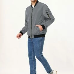 Allegra K Men's Varsity Bomber Jacket Zipper Lightweight Baseball Flight Jackets 37 Allegra K Men's Varsity Bomber Jacket Zipper Lightweight Baseball Flight Jackets