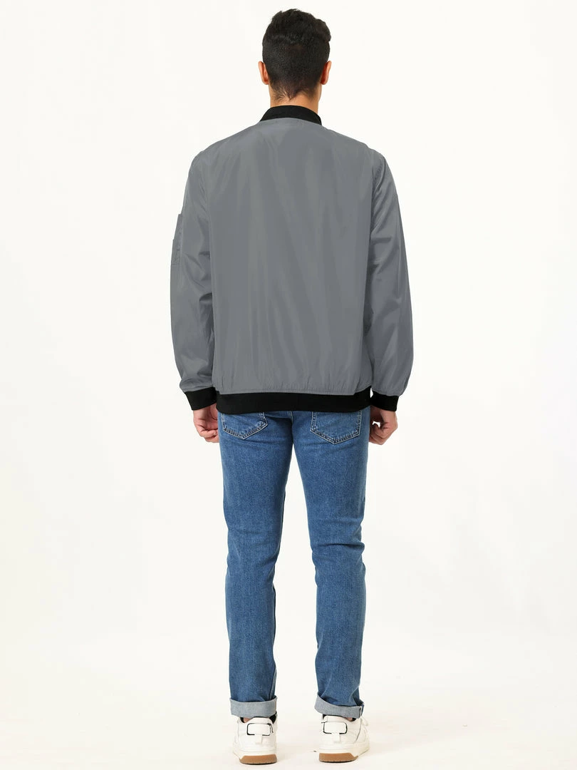 Allegra K Men's Varsity Bomber Jacket Zipper Lightweight Baseball Flight Jackets 14 Allegra K Men's Varsity Bomber Jacket Zipper Lightweight Baseball Flight Jackets