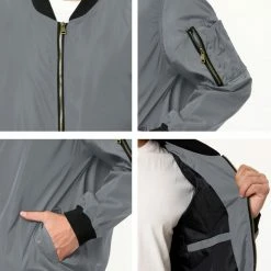 Allegra K Men's Varsity Bomber Jacket Zipper Lightweight Baseball Flight Jackets 39 Allegra K Men's Varsity Bomber Jacket Zipper Lightweight Baseball Flight Jackets