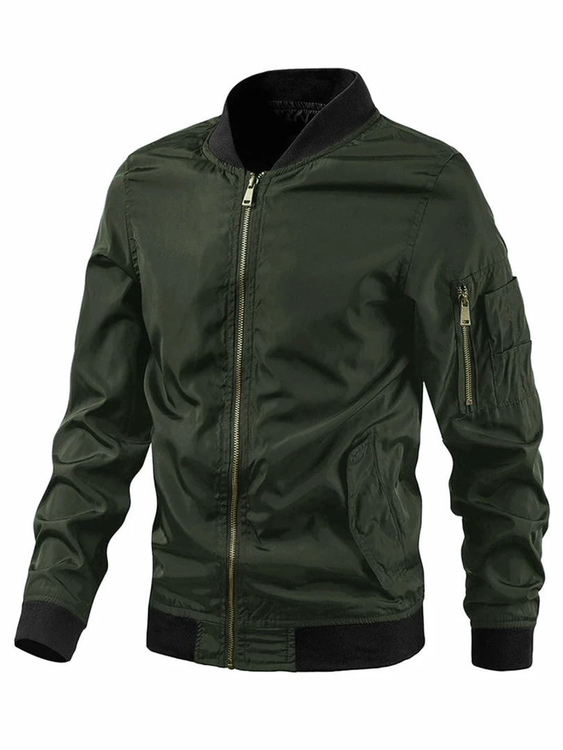 Allegra K Men's Varsity Bomber Jacket Zipper Lightweight Baseball Flight Jackets 4 Allegra K Men's Varsity Bomber Jacket Zipper Lightweight Baseball Flight Jackets