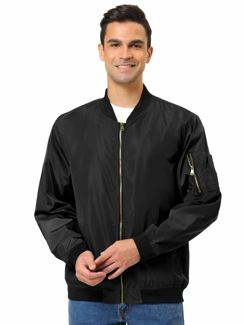 Allegra K Men's Varsity Bomber Jacket Zipper Lightweight Baseball Flight Jackets 23 Allegra K Men's Varsity Bomber Jacket Zipper Lightweight Baseball Flight Jackets