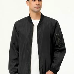 Allegra K Men's Varsity Bomber Jacket Zipper Lightweight Baseball Flight Jackets 48 Allegra K Men's Varsity Bomber Jacket Zipper Lightweight Baseball Flight Jackets