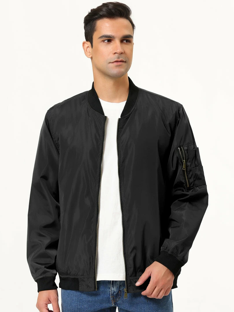 Allegra K Men's Varsity Bomber Jacket Zipper Lightweight Baseball Flight Jackets 24 Allegra K Men's Varsity Bomber Jacket Zipper Lightweight Baseball Flight Jackets