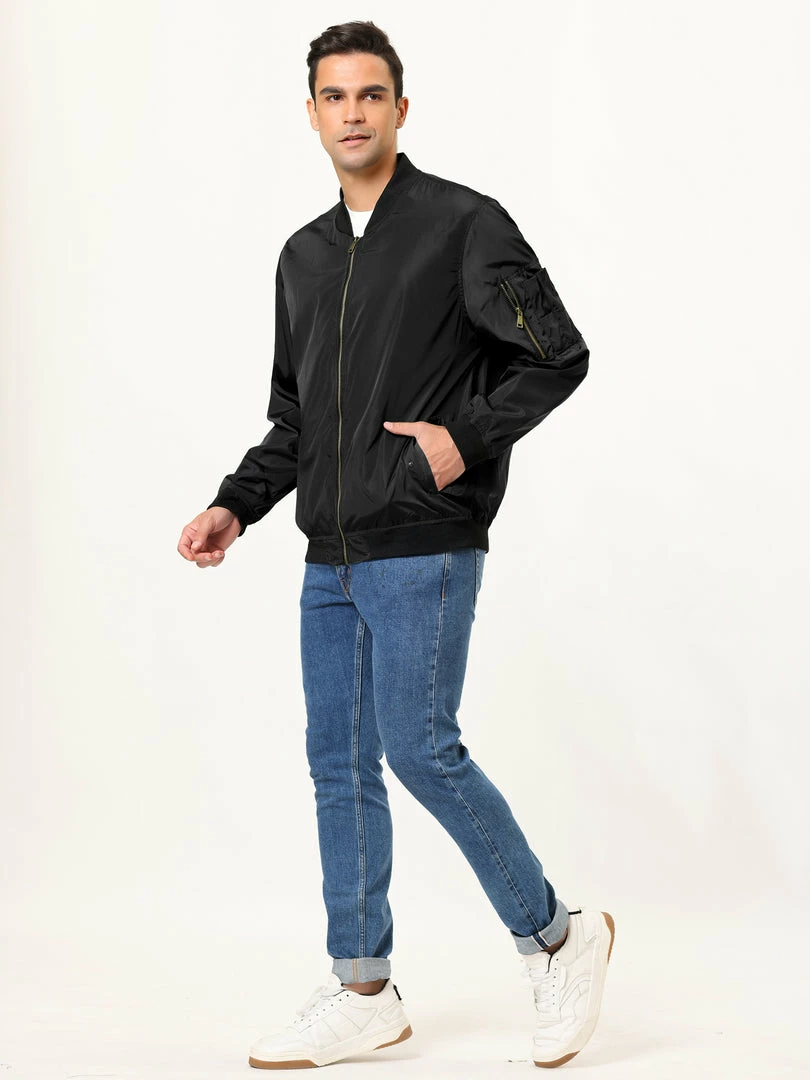 Allegra K Men's Varsity Bomber Jacket Zipper Lightweight Baseball Flight Jackets 25 Allegra K Men's Varsity Bomber Jacket Zipper Lightweight Baseball Flight Jackets