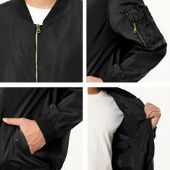 Allegra K Men's Varsity Bomber Jacket Zipper Lightweight Baseball Flight Jackets 51 Allegra K Men's Varsity Bomber Jacket Zipper Lightweight Baseball Flight Jackets