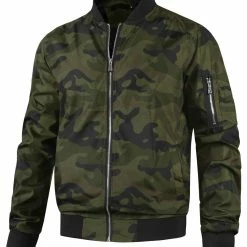 Allegra K Men's Windbreaker Slim Fit Lightweight Long Sleeved Zipper Bomber Jacket