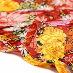 Allegra K Women's Keyhole Front Smocked Waist Flare Sleeve Floral Peplum Top