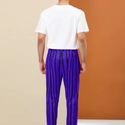 Allegra K Men's Business Striped Pants Color Block Drawstring Slim Fit Dress Trousers 14 Allegra K Men's Business Striped Pants Color Block Drawstring Slim Fit Dress Trousers