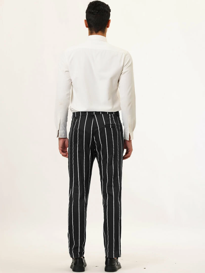 Allegra K Men's Dress Stripe Pants Slim Fit Flat Front Business Suit Trousers Pencil Pants 8 Allegra K Men's Dress Stripe Pants Slim Fit Flat Front Business Suit Trousers Pencil Pants