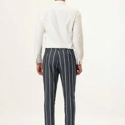 Allegra K Men's Dress Stripe Pants Slim Fit Flat Front Business Suit Trousers Pencil Pants 38 Allegra K Men's Dress Stripe Pants Slim Fit Flat Front Business Suit Trousers Pencil Pants