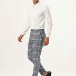 Allegra K Men's Plaid Dress Pants Casual Slim Fit Flat Front Checked Printed Business Trousers 43 Allegra K Men's Plaid Dress Pants Casual Slim Fit Flat Front Checked Printed Business Trousers