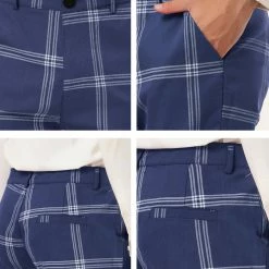 Allegra K Men's Plaid Dress Pants Casual Slim Fit Flat Front Checked Printed Business Trousers 69 Allegra K Men's Plaid Dress Pants Casual Slim Fit Flat Front Checked Printed Business Trousers