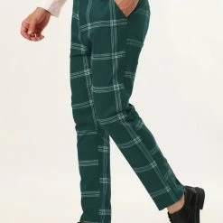 Allegra K Men's Plaid Dress Pants Casual Slim Fit Flat Front Checked Printed Business Trousers 59 Allegra K Men's Plaid Dress Pants Casual Slim Fit Flat Front Checked Printed Business Trousers