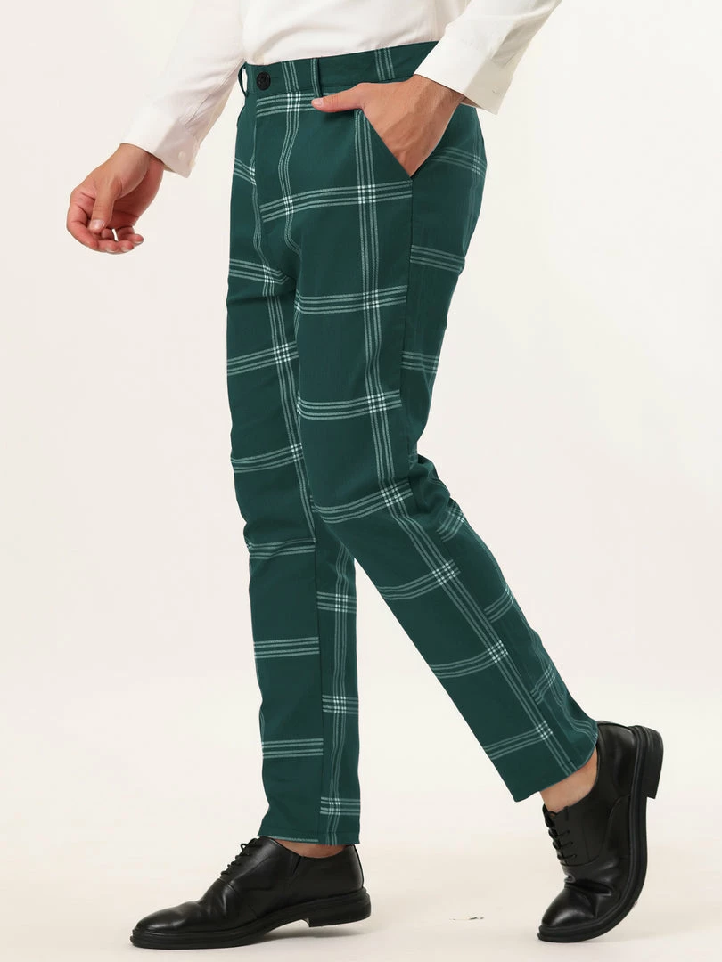 Allegra K Men's Plaid Dress Pants Casual Slim Fit Flat Front Checked Printed Business Trousers 23 Allegra K Men's Plaid Dress Pants Casual Slim Fit Flat Front Checked Printed Business Trousers