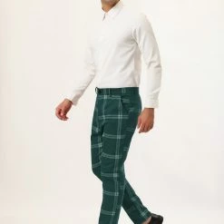 Allegra K Men's Plaid Dress Pants Casual Slim Fit Flat Front Checked Printed Business Trousers 61 Allegra K Men's Plaid Dress Pants Casual Slim Fit Flat Front Checked Printed Business Trousers