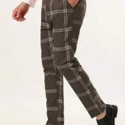 Allegra K Men's Plaid Dress Pants Casual Slim Fit Flat Front Checked Printed Business Trousers 71 Allegra K Men's Plaid Dress Pants Casual Slim Fit Flat Front Checked Printed Business Trousers