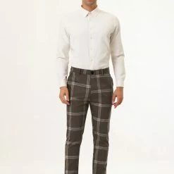 Allegra K Men's Plaid Dress Pants Casual Slim Fit Flat Front Checked Printed Business Trousers 72 Allegra K Men's Plaid Dress Pants Casual Slim Fit Flat Front Checked Printed Business Trousers