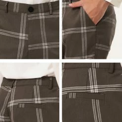 Allegra K Men's Plaid Dress Pants Casual Slim Fit Flat Front Checked Printed Business Trousers 75 Allegra K Men's Plaid Dress Pants Casual Slim Fit Flat Front Checked Printed Business Trousers