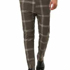 Allegra K Men's Plaid Dress Pants Casual Slim Fit Flat Front Checked Printed Business Trousers 70 Allegra K Men's Plaid Dress Pants Casual Slim Fit Flat Front Checked Printed Business Trousers