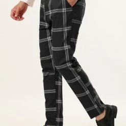 Allegra K Men's Plaid Dress Pants Casual Slim Fit Flat Front Checked Printed Business Trousers 53 Allegra K Men's Plaid Dress Pants Casual Slim Fit Flat Front Checked Printed Business Trousers