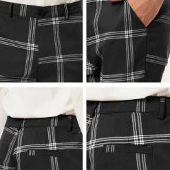 Allegra K Men's Plaid Dress Pants Casual Slim Fit Flat Front Checked Printed Business Trousers 57 Allegra K Men's Plaid Dress Pants Casual Slim Fit Flat Front Checked Printed Business Trousers