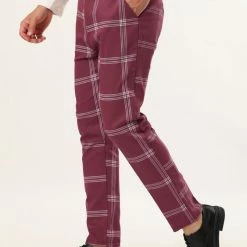 Allegra K Men's Plaid Dress Pants Casual Slim Fit Flat Front Checked Printed Business Trousers 47 Allegra K Men's Plaid Dress Pants Casual Slim Fit Flat Front Checked Printed Business Trousers