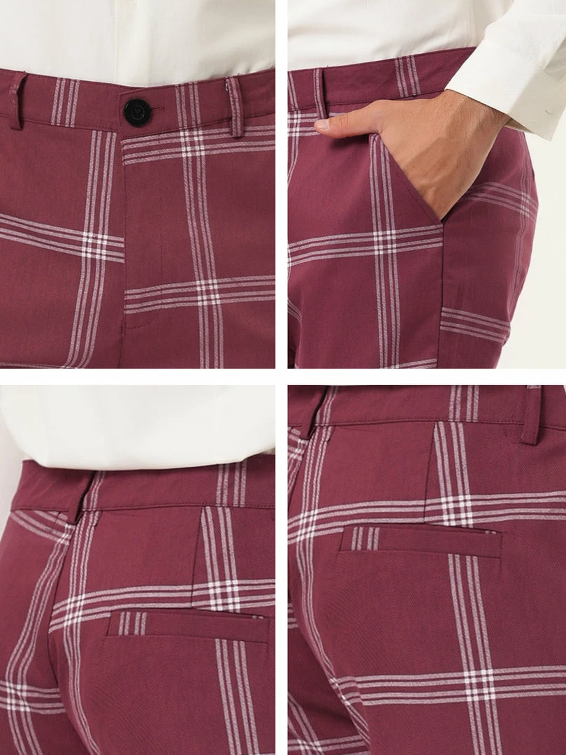 Allegra K Men's Plaid Dress Pants Casual Slim Fit Flat Front Checked Printed Business Trousers 15 Allegra K Men's Plaid Dress Pants Casual Slim Fit Flat Front Checked Printed Business Trousers