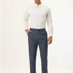 Allegra K Men's Dress Pants Casual Slim Fit Flat Front Skinny Pencil Long Pants Trousers