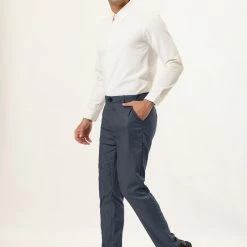 Allegra K Men's Dress Pants Casual Slim Fit Flat Front Skinny Pencil Long Pants Trousers