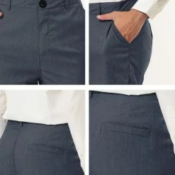 Allegra K Men's Dress Pants Casual Slim Fit Flat Front Skinny Pencil Long Pants Trousers