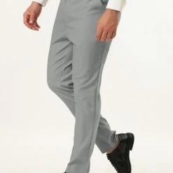 Allegra K Men's Dress Pants Casual Slim Fit Flat Front Skinny Pencil Long Pants Trousers