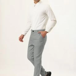 Allegra K Men's Dress Pants Casual Slim Fit Flat Front Skinny Pencil Long Pants Trousers