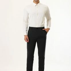 Allegra K Men's Dress Pants Casual Slim Fit Flat Front Skinny Pencil Long Pants Trousers