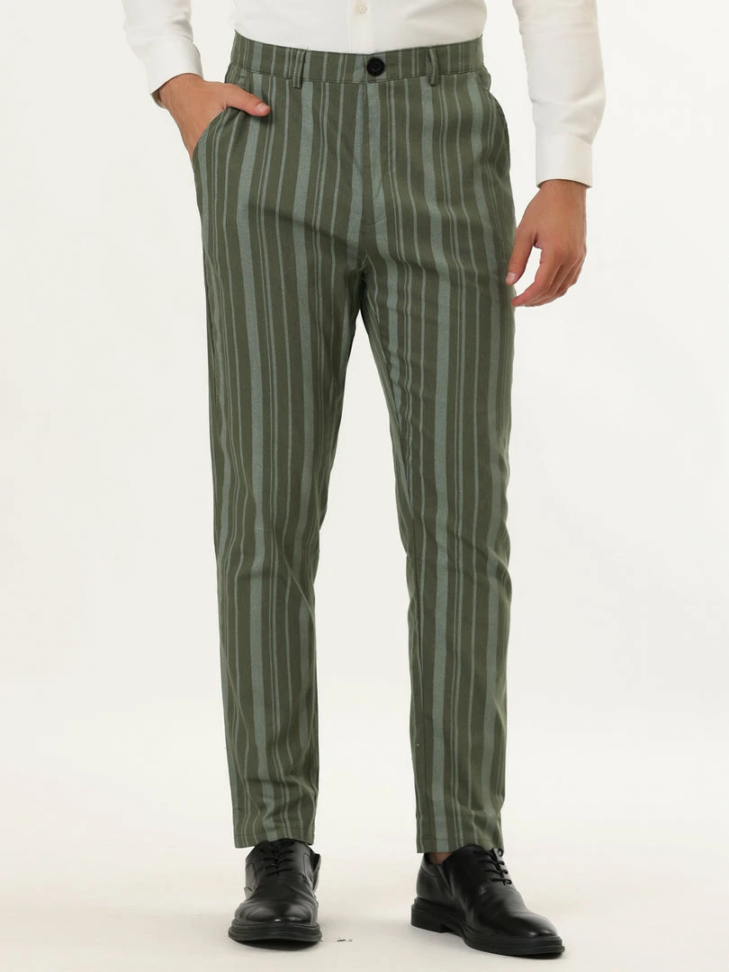 Allegra K Men's Business Trousers Contrast Color Slim Fit Flat Front Striped Dress Pants 5 Allegra K Men's Business Trousers Contrast Color Slim Fit Flat Front Striped Dress Pants