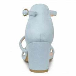 Allegra K Women's Open Toe Strappy Chunky Heels Sandals Shoes