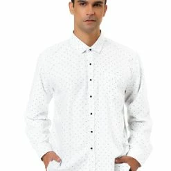 Allegra K Men's Shirts Long Sleeve Polka Dots Prints Slim Fit Button Up Casual Shirt 107 Allegra K Men's Shirts Long Sleeve Polka Dots Prints Slim Fit Button Up Casual Shirt