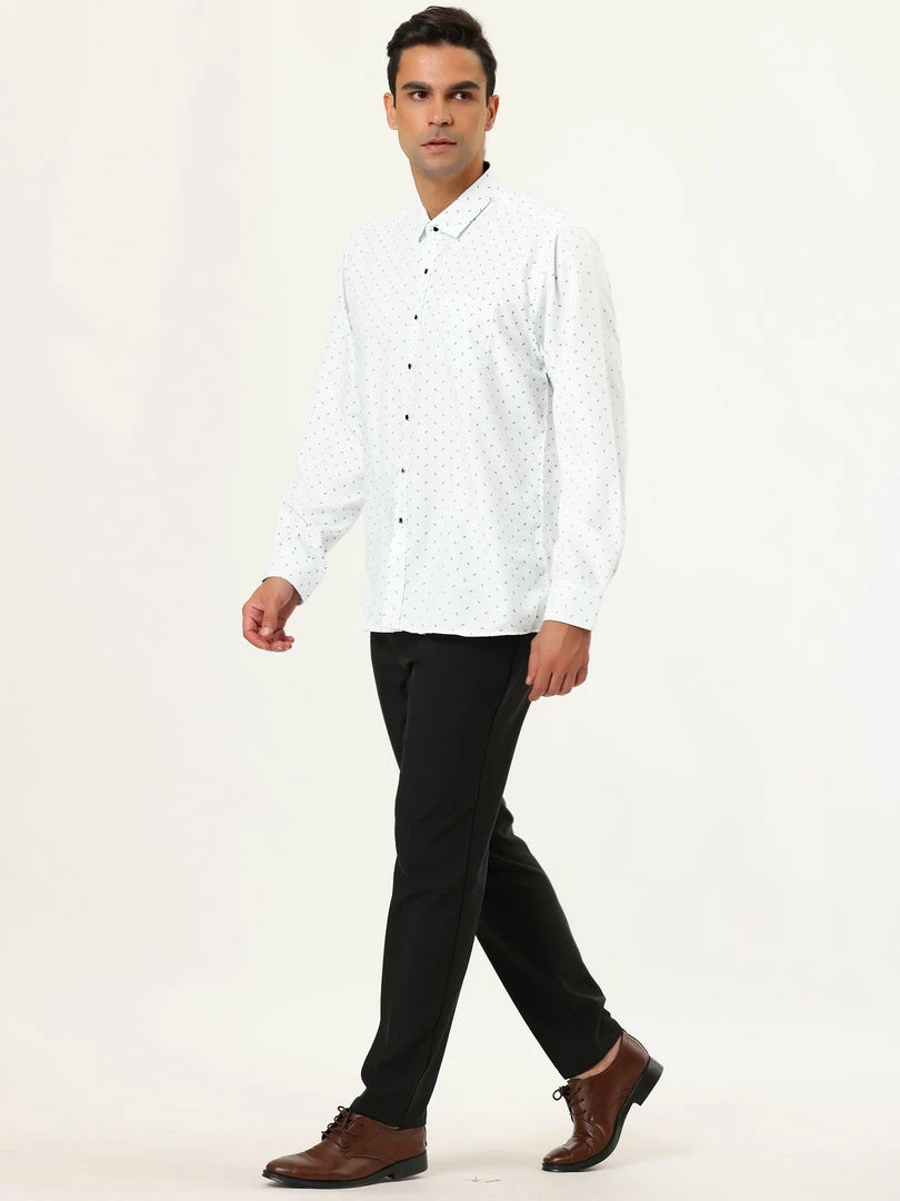 Allegra K Men's Shirts Long Sleeve Polka Dots Prints Slim Fit Button Up Casual Shirt 49 Allegra K Men's Shirts Long Sleeve Polka Dots Prints Slim Fit Button Up Casual Shirt