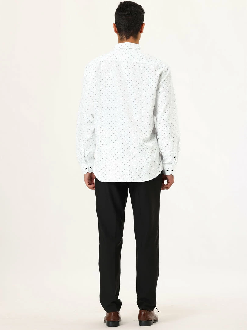 Allegra K Men's Shirts Long Sleeve Polka Dots Prints Slim Fit Button Up Casual Shirt 50 Allegra K Men's Shirts Long Sleeve Polka Dots Prints Slim Fit Button Up Casual Shirt