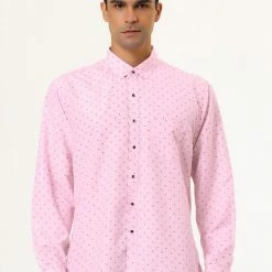 Allegra K Men's Shirts Long Sleeve Polka Dots Prints Slim Fit Button Up Casual Shirt 120 Allegra K Men's Shirts Long Sleeve Polka Dots Prints Slim Fit Button Up Casual Shirt