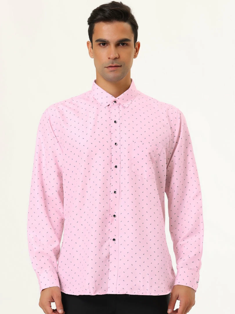 Allegra K Men's Shirts Long Sleeve Polka Dots Prints Slim Fit Button Up Casual Shirt 60 Allegra K Men's Shirts Long Sleeve Polka Dots Prints Slim Fit Button Up Casual Shirt