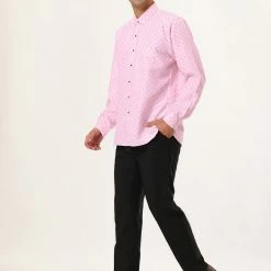 Allegra K Men's Shirts Long Sleeve Polka Dots Prints Slim Fit Button Up Casual Shirt 121 Allegra K Men's Shirts Long Sleeve Polka Dots Prints Slim Fit Button Up Casual Shirt